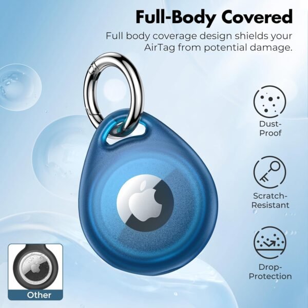 UNBREAKcable AirTag Holder, [4-Pack] IPX8 Waterproof AirTag Keyring Cover Case for Apple AirTag, Full-Body Covered AirTag Holder for Pet Collar, Keys, Bags - Image 6