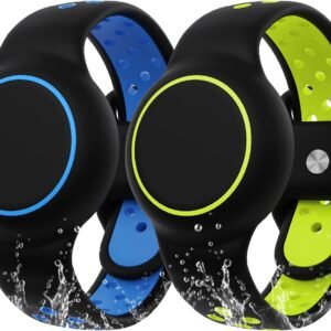 Waterproof Bracelet Compatible with AirTag for Kids (2 Pack), Protective Case GPS Tracker Holder for Child with Full Coverage Hidden Design, Soft Silicone Anti-Lost Wristband Cover for Toddler BBBY