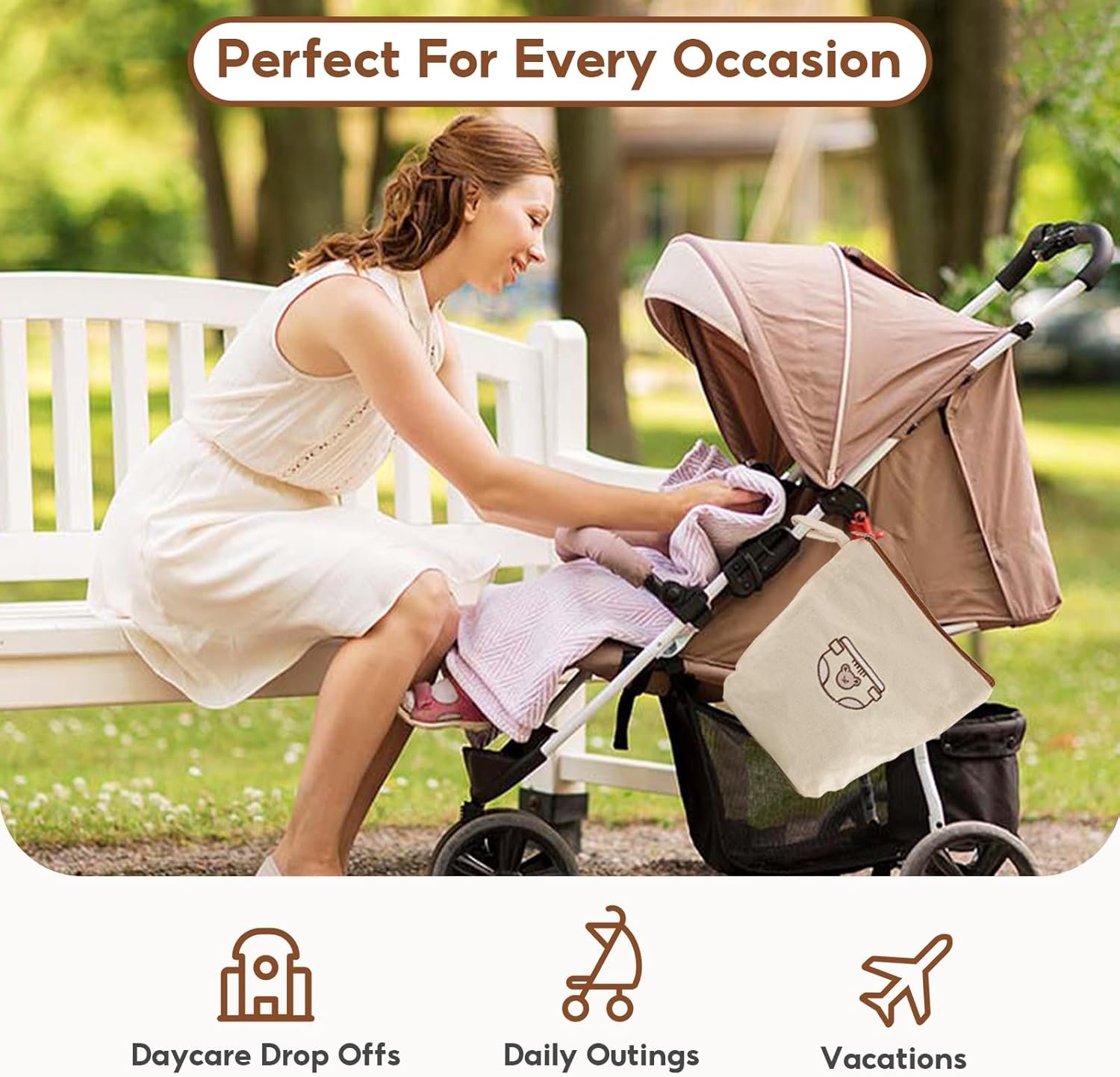 7PCs Diaper Bag Organizer Pouches for Baby Kids Travel Essential Storage, Large Waterproof and Zipped Baby Packing Cubes - Image 5