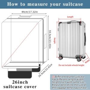 Yotako Upgraded Zippered Clear PVC Suitcase Cover, 28 Inch Luggage Covers for Suitcase Luggage Protector Cover 28”