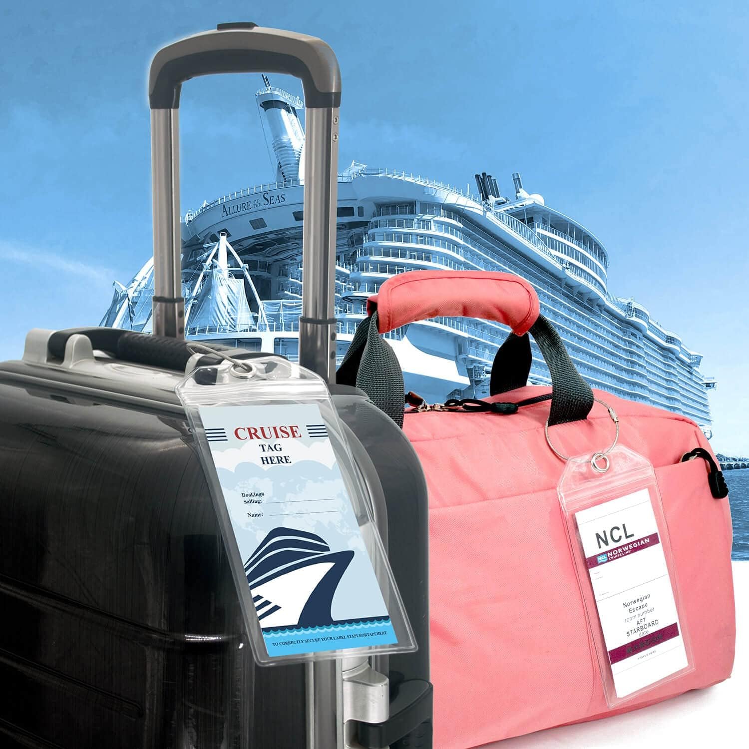 Cruise Ship Essentials for Carnival, Princess, NCL, MSC by JOLLYANTS, Cruise Luggage Tag Holders, Cruise Must Haves Waterproof & Reusable - Image 8