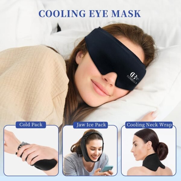 Cooling Eye Mask for Puffy Eyes, Gel Eye Mask, Cold Compress for Puffiness, Migraines, Headache, Dark Circles, Reusable, Flexible, Cooling Sleep Mask Long-Lasting Comfort for Men Women - Image 3