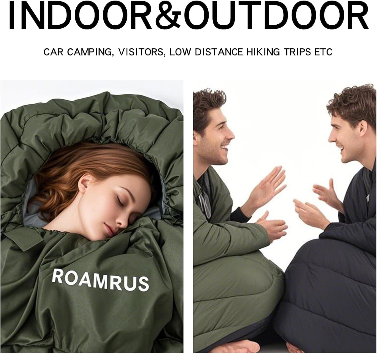 3 Seasons Sleeping Bags for Adults, Portable, Waterproof, Lightweight,with Storage Sack for Outdoor & Indoor, Hiking, Camping, Warm & Cold Weather Sleeping Bag for kids 10-12, Girls, Boys Mens - Image 6