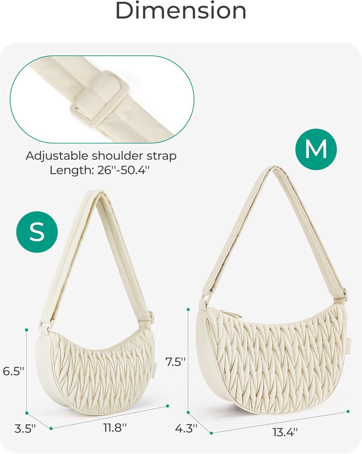 BAGSMART Hobo Bag for Women, Nylon Quilted Crossbody Bags for Women Shoulder with Adjustable Strap - Image 3