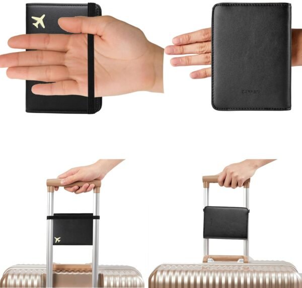 ZOPPEN Passport Holder Wallet, Passport Cover Travel Wallet Women Travel Essentials Accessories Document Organizer Travel Must Haves Rfid Blocking Cover Case for Women and Men, Black - Image 5