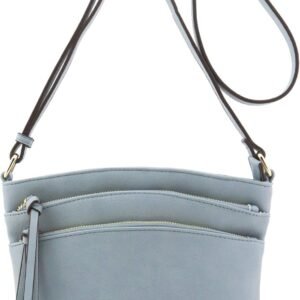 FashionPuzzle Triple Zipper Pocket Medium Crossbody Bag