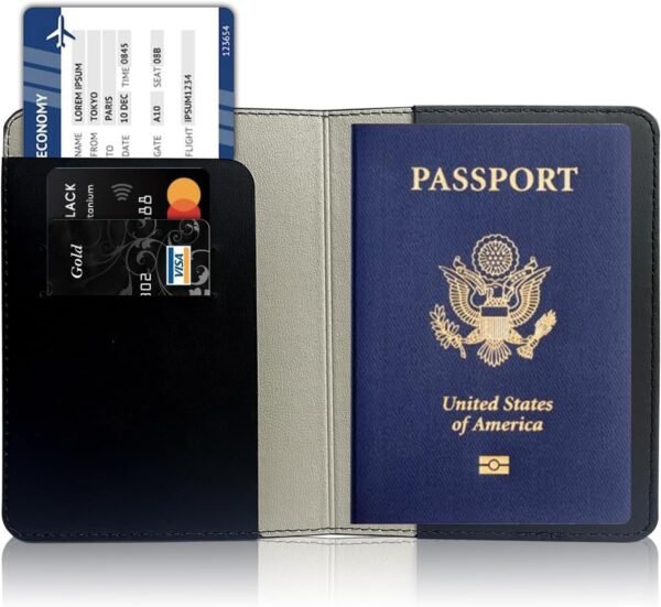 Mr and Mrs Passport Holder - His and Hers Leather Passport Cover Set | Wedding Travel Essentials for Couples | Honeymoon Gifts for Newlyweds - Image 4