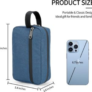 XQXA Toiletry Bag for Men, Hanging Dopp Kit Travel Bag for Men Women, Mens Travel Bag Shaving Bag for Toiletries Accessories (Navy Blue)