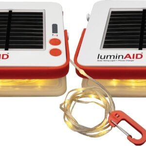 LuminAID Solar String Light with Phone Charger – Tent Lights for Camping – 32 ft Sting Lights Perfect for Camping, Backyard, Patio, RVs, Power Outages (2 Pack)