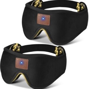 2-Pack 3D Sleep Mask with Bluetooth Headphones, Sleep Headphones, Bluetooth Sleep Eye Mask with Adjustable Hook and Loop, Ultra-Thin Stereo Speakers Perfect for Men/Women Sleeping Gifts