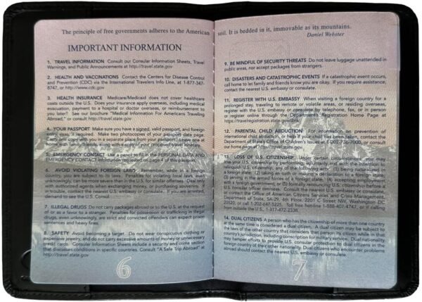 Black Basic Genuine Leather RFID Passport Cover - Image 4