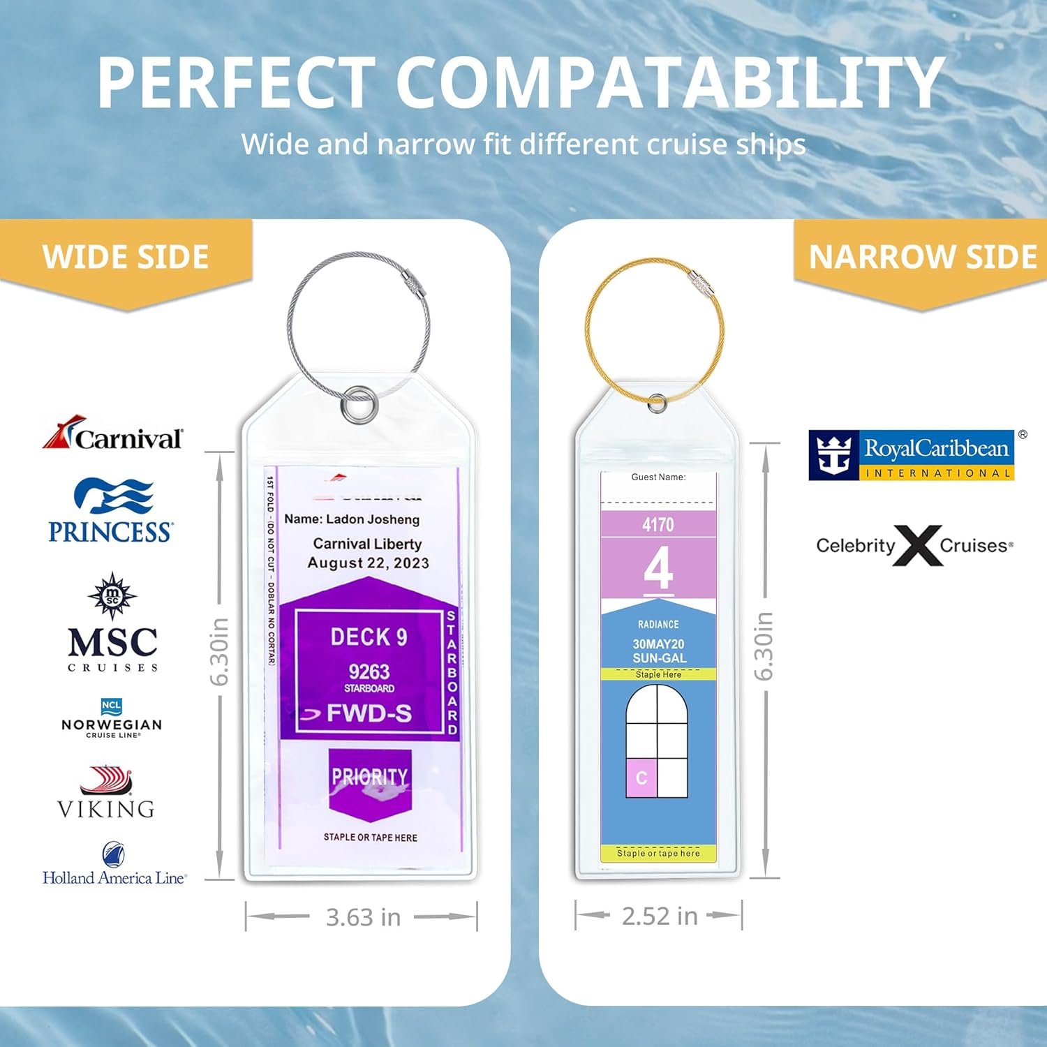 Cruise Ship Essentials for Carnival, Princess, NCL, MSC by JOLLYANTS, Cruise Luggage Tag Holders, Cruise Must Haves Waterproof & Reusable - Image 3