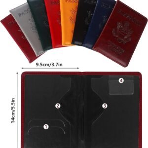 8 PCS Passport Holder Cover Combo Leather Passport Holder Combo with Vaccine Card Slot Passport Cover Passport Case Cover Protector PU Travel Documents Organizer for Women and Men Passport Wallet