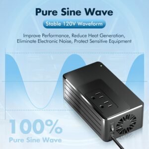 1200W Universal Travel Adapter Converter Step-Down 220V to 110V, 2 lbs Light Weight, Stable Pure Sine Wave, for Hair dryers, straighteners, Curling Irons, Coffee Makers (Black)