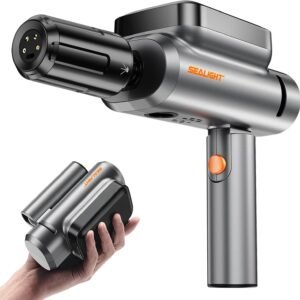 SEALIGHT Foldable Cordless Pressure Washer, 300 PSI Portable Power Washer with 4.0Ah Battery 5-in-1 Nozzle Type-C Charging Battery Operated Power Washer for Cars, Bicycles, Camping and Patio