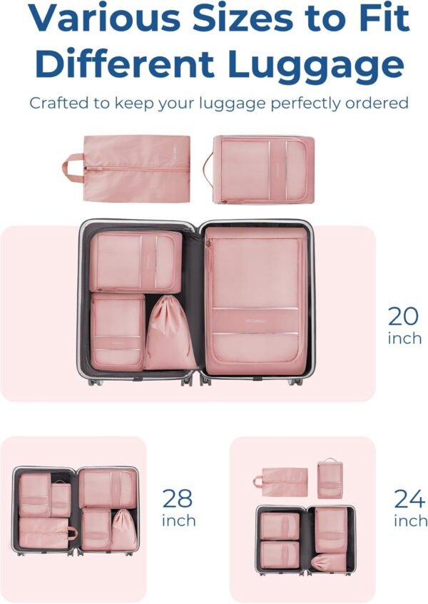 BAGSMART Packing Cubes for Travel, Compression Packing Cubes for Airplane Travel Essentials - Image 5