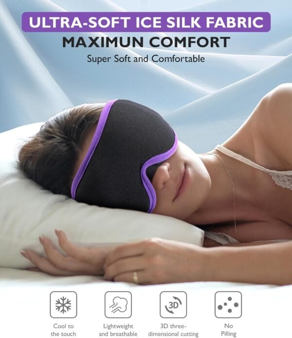 Sleep Mask for Sleeping,Eye Mask for Sleeping Sleep Mask Blackout Travel Meditation Men Women - Image 2
