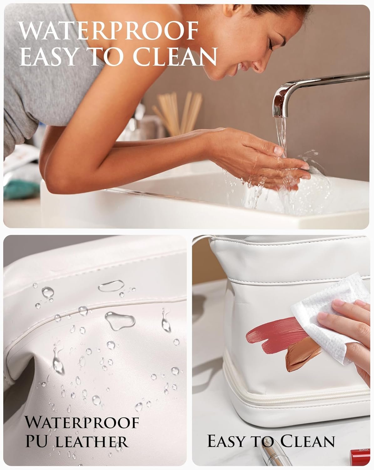 Gifts for Travelers, Personalized Makeup Bag, Monogrammed Gifts, Initial Double Layer Cosmetic Bag with Makeup Brush Organizer, Travel Toiletry Bag, Gifts for Female Mom, Teen Girl Gifts - Image 7