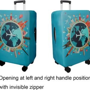 WUJIAONIAO Travel Luggage Cover Spandex Suitcase Protector Washable Baggage Covers (S (for 18-20 inch luggage), Go Travel)