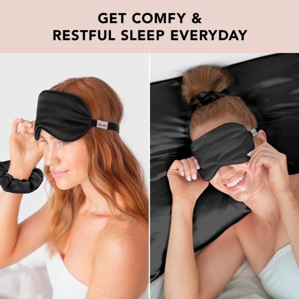 Kitsch Weighted Satin Sleep Mask - Weighted Eye Mask for Sleeping and Travel - Lavender Sleeping Mask for Women and Men - Light Blocking, Adjustable Strap, Ultra-Soft (4.1oz/116g) - Image 5