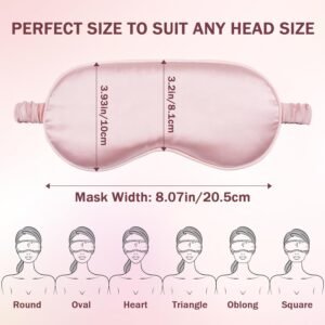 Sleep Mask 2 Pack, Soft Blackout Eye Mask for Women Men, Eye Sleep Shade Cover for Back and Side Sleeper, Sleeping Mask Night Blindfold for Night Sleep, Travel, Nap (Pink, Black)