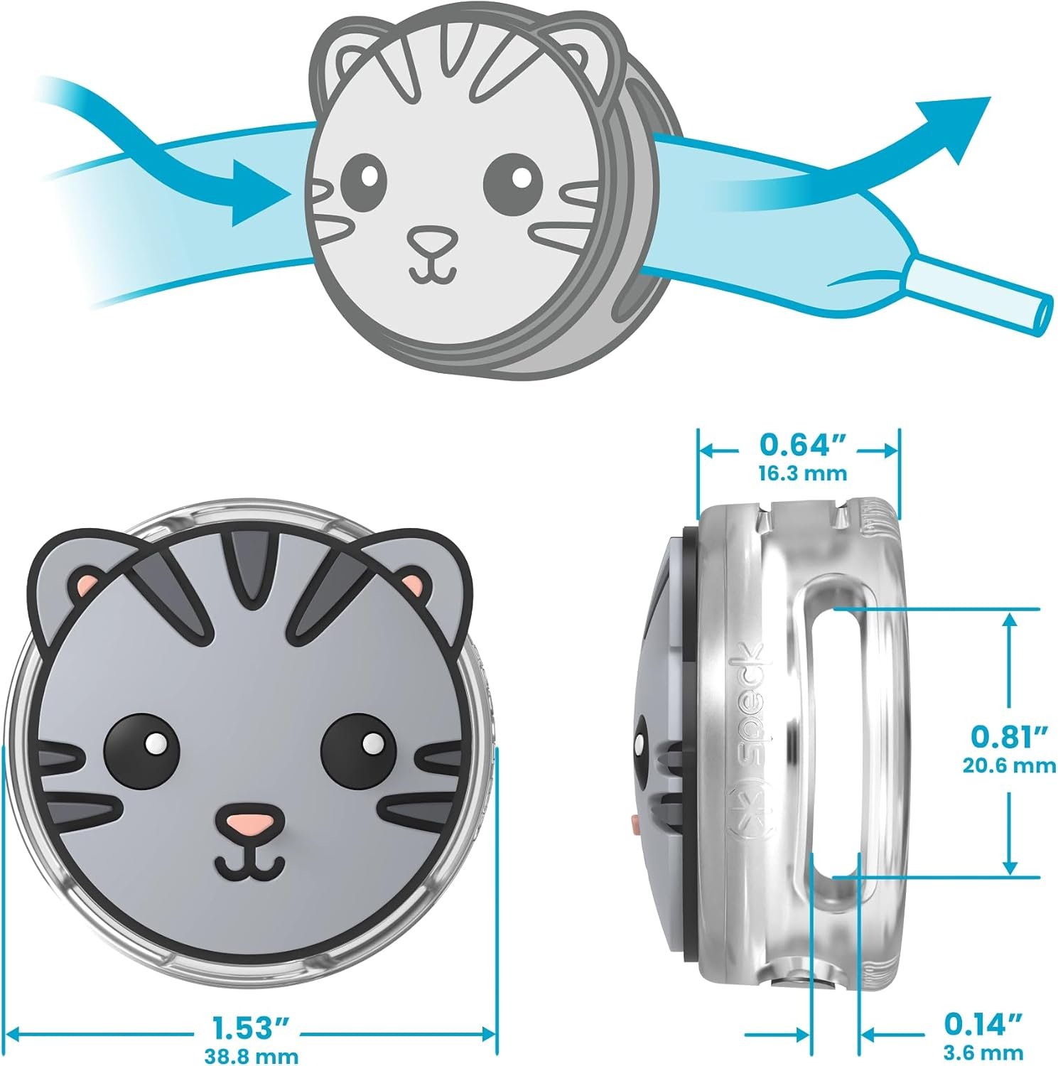 Speck Tagimals Cute Cartoon Apple AirTag Holder – Hidden AirTag Tracker Cases – Easily Attach to Shoe or Collar – 4 Fun Characters (Pack of 4) - Image 2