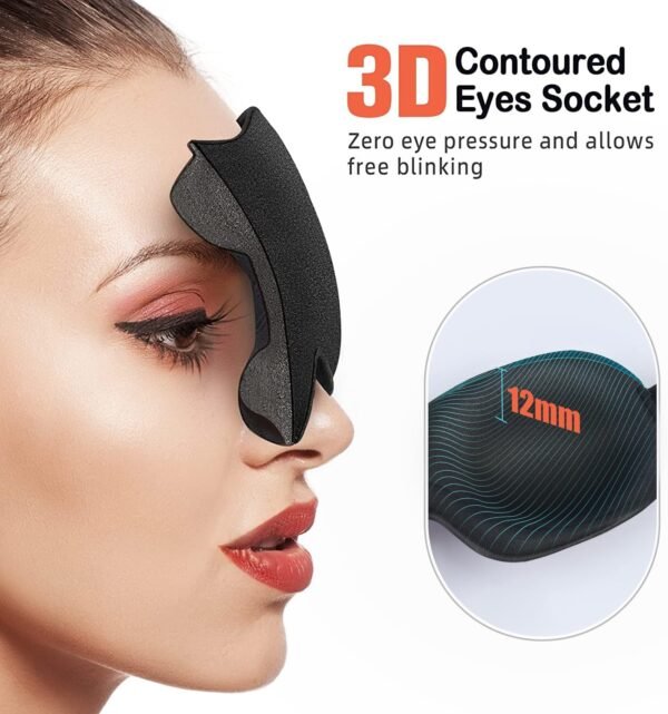 Sleep Mask 2 Pack, Invisible Alar Deep Orbit 3D Eye Mask Ultra Lightweight & Comfortable Sleeping Mask for Side Sleeper, Sleeping Mask & Blindfold Soft Breathable for Women Men Relaxing Zero Pressure - Image 6