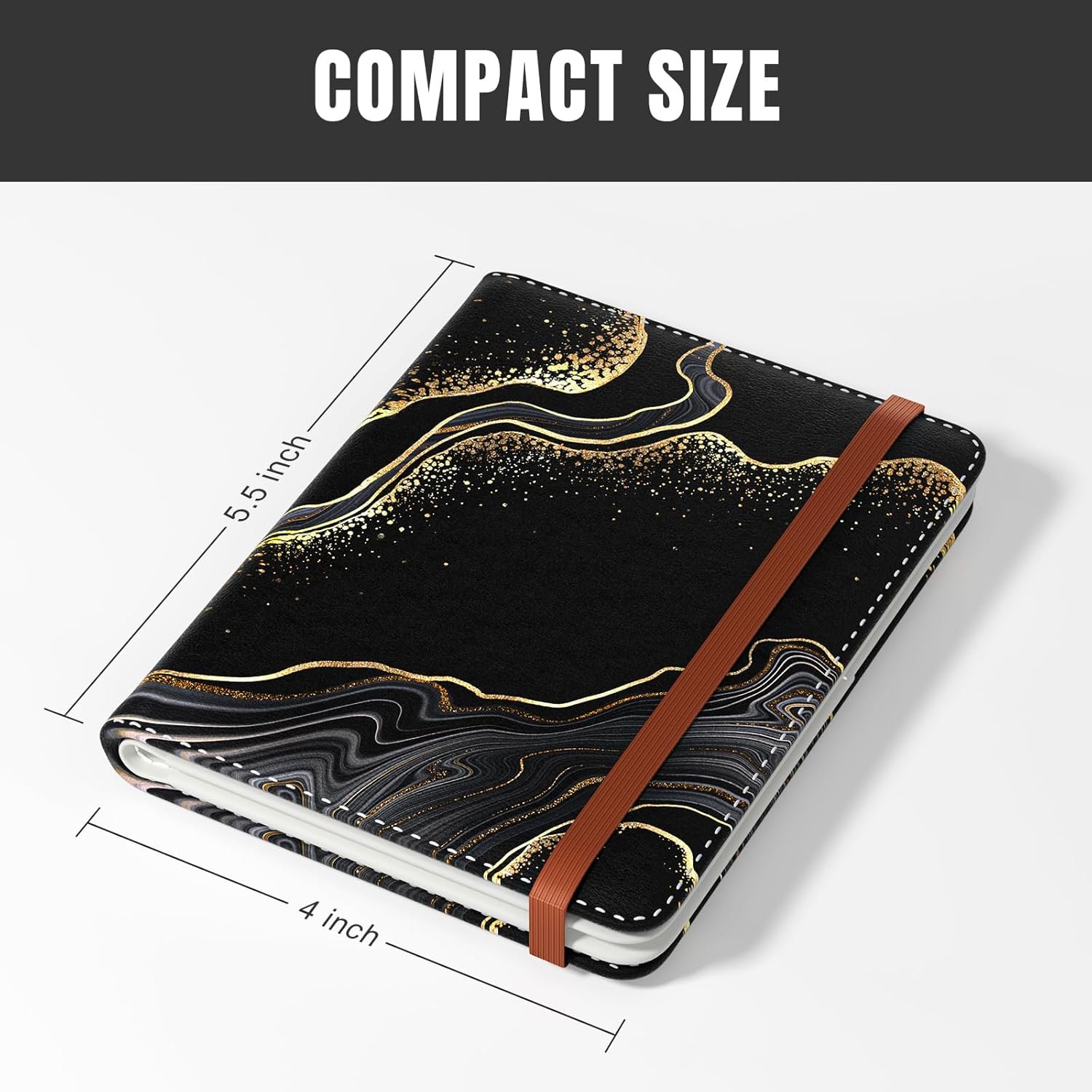 Rimilak Passport Holder, RFID Blocking Passport Cover Wallet Travel Essentials, Leather Travel Air Ticket Documents Organizer Protector for Women and Men, Gold Marble - Image 2