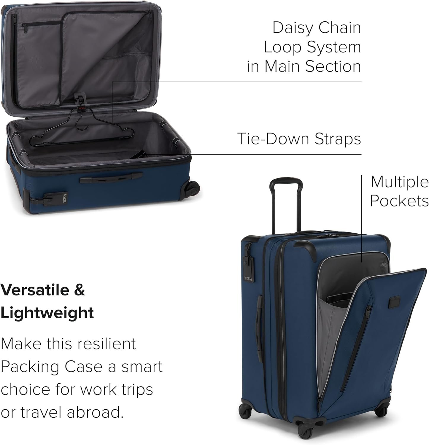 TUMI - Aerotour 4 Wheel Expandable Luggage - Men's and Women's Business and Leisure Travel Suitcase - 26" Short Trip Expandable Packing Case, Navy - Image 3