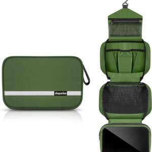 dopobo Travel Toiletry Bag for Women, Dopp Kit for Men, Waterproof Makeup Bag Shaving Bag with Hanging Hook, Portable Toiletry Organizer for Traveling and Camping