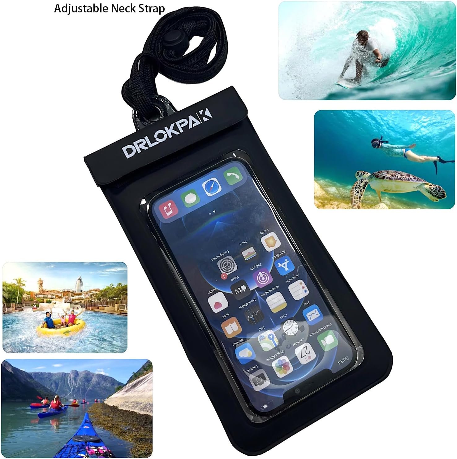 DRLOKPAK Waterproof Phone Case Armband Surfing Dry Bag Floating Waterproof Pouch Holder for iPhone 15 14 13 12 Pro Max XS Plus Se Galaxy S23 + Ultra W24 Google LG Phone up to 7inch - Image 8