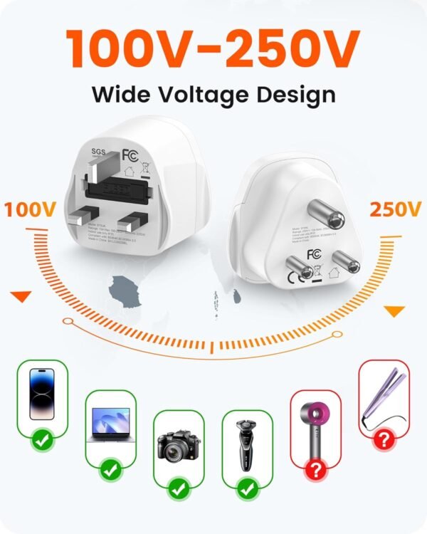 LENCENT Type D and G Travel Adapter Plug Adapter for Maldives Sri Lanka Tanzania Power Adapter Zanzibar Ghana - Image 7