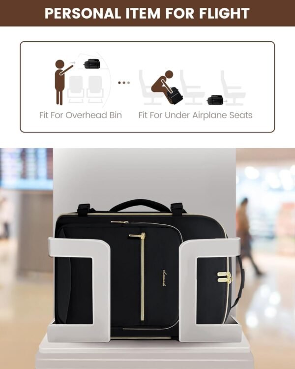 LOVEVOOK Carry on Backpack, 50L Travel Backpack Flight Approved, Waterproof Large 18inch Laptop Backpack Luggage Daypack Business Weekender Overnight with 3 Packing Cubes, Black-Black - Image 4