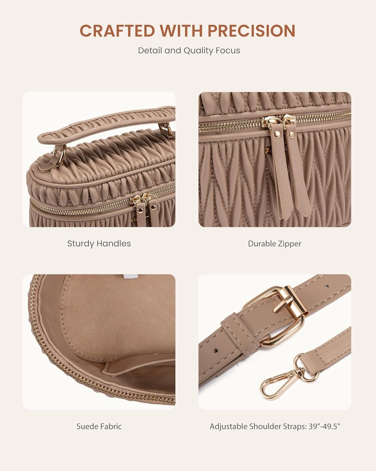 LOVEVOOK Crossbody Bags for Women, Quilted Crossbody Purses for Women, Small Shoulder Handbags for Daily, Work, Travel, Gifts - Image 8