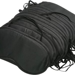 12 Pcs Eye Mask Sleep Blindfold with Nose Pad and Elastic Strap for Travel Sleep, Game Sleeping, Black