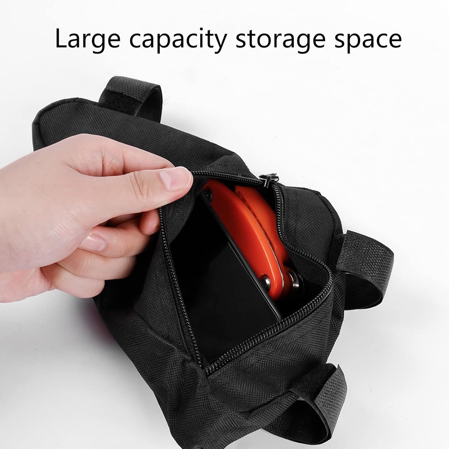 Bike Top Tube Bag Waterproof Bicycles Front Frame Energy Cycling Pack Phone Pouch for Riding Mountain Bikes Top Tube Cycling Bags Triple-cornered Corner Waterproof Triangle - Image 3