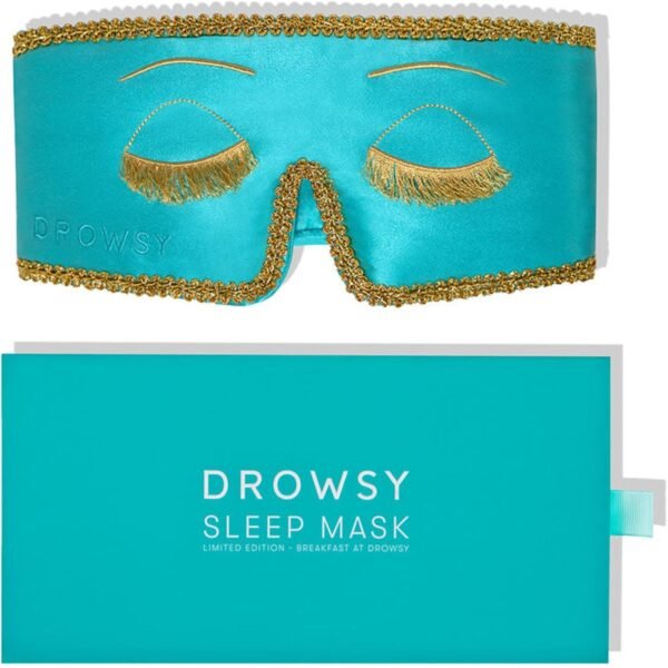 DROWSY Breakfast at Drowsy Silk Sleep Mask – 100% Pure Mulberry Silk, Total Blackout, Ultra-Soft & Skin Hydrating for Beauty Sleep & Relaxation, Fully Adjustable - Image 8