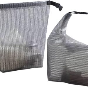 Cosmetic storage bag with dry and wet separation, wash bag, hand-held bag, portable storage bag, simple style,suitable for travel, fitness, swimming, outdoor rafting (Gray, 7.1in*6.3in*9.4in)