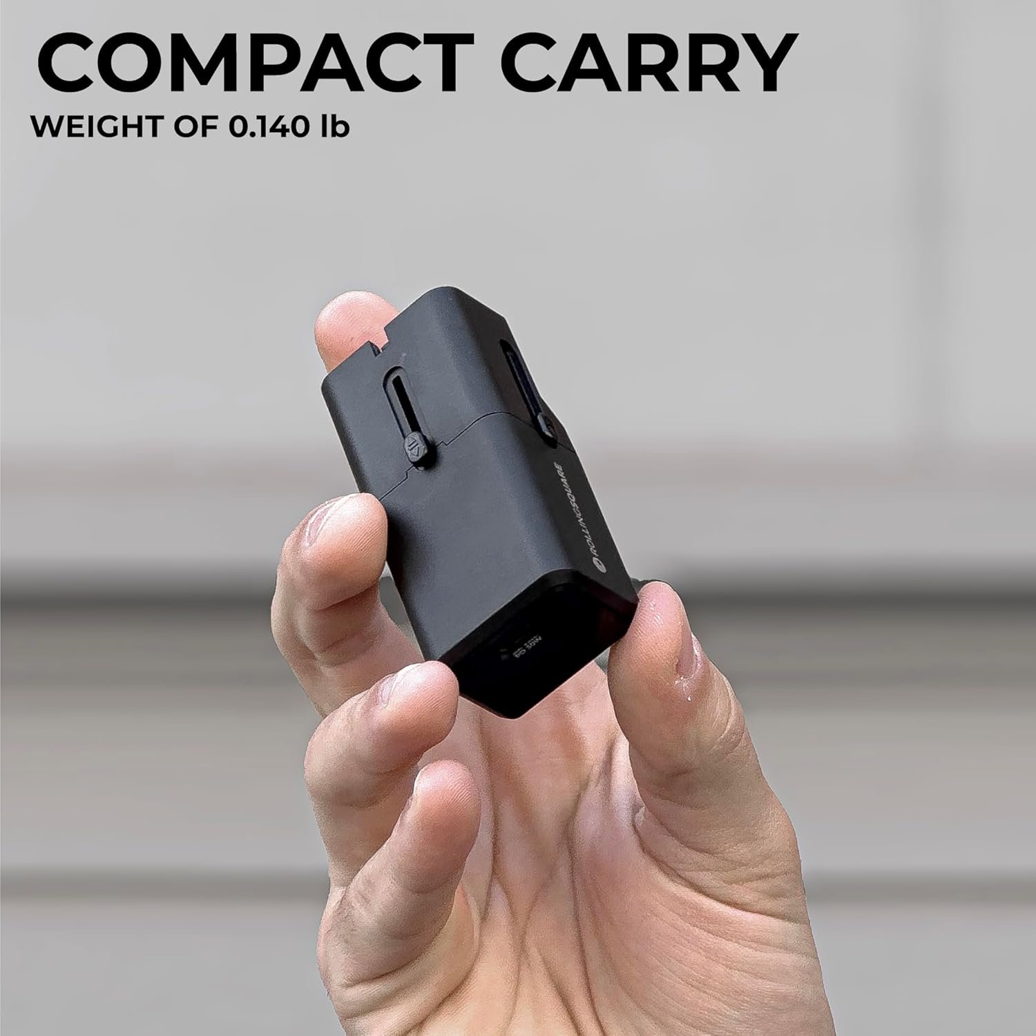 Rolling Square Portable Pocket Travel Adapter I Universal USB-C Charger for 200+ Countries I US, EU, UK, AU Plug 30W Fast Charging for Smartphones, Tablets & More I Compact & Lightweight I Black - Image 5