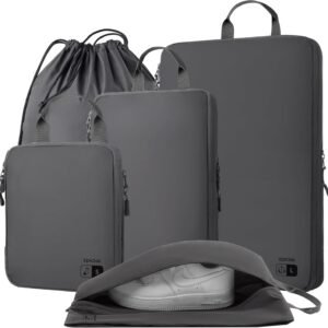 EPICKA 5 Set Ultra-Lightweight Compression Packing Cubes – Water Resistant Durable Travel Organizers Bags, Expandable Travel Accessories for Carry on, Luggage, Suitcase, Backpack