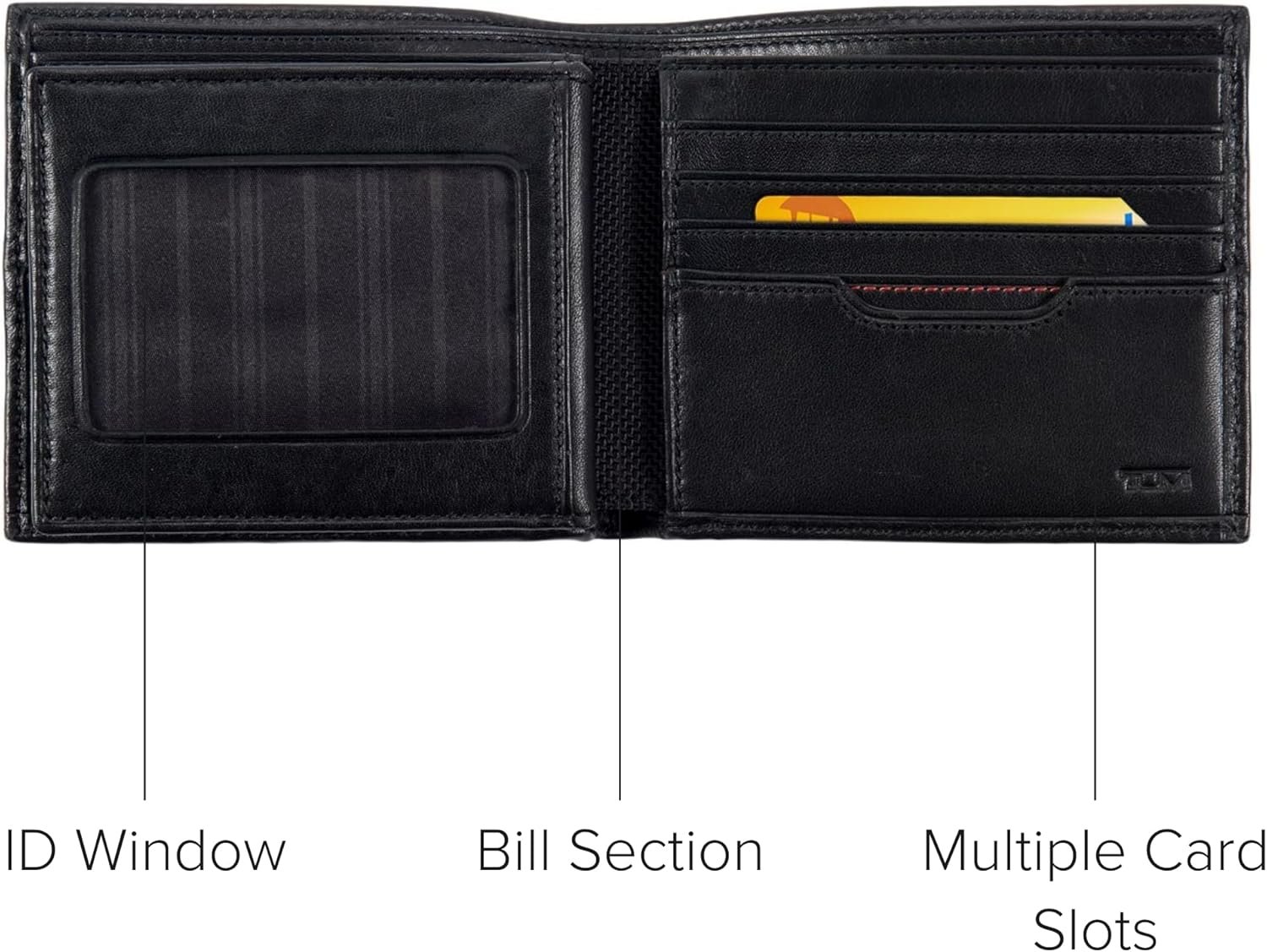TUMI - Delta Global Center Flip ID Passcase - Bifold Leather Wallet - RFID Blocking Accessory - Multiple Card Slots - 4" x 5" - Black - Image 5