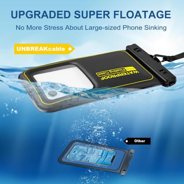 Waterproof Phone Pouch 2 Pack, IP68 Floating Waterproof Phone Case, Up to 8.3" Dry Bag for iPhone 16 15 14 13 Pro Max Samsung S25 Ultra S24 S23, Kayak/Beach/Cruise Travel Essentials Black - Image 5