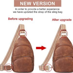 CLUCI Small Sling Bag for Women, Vegan Leather Fanny Pack Crossbody Bags for Women, Chest Bag With Guitar Strap