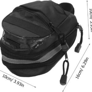 Large Capacity Rear Seat Bag for Mountain and Road Bikes Cycling Saddle Pouch with Reflective Strap Portable Storage for Wallet Easy to Install Under Seat