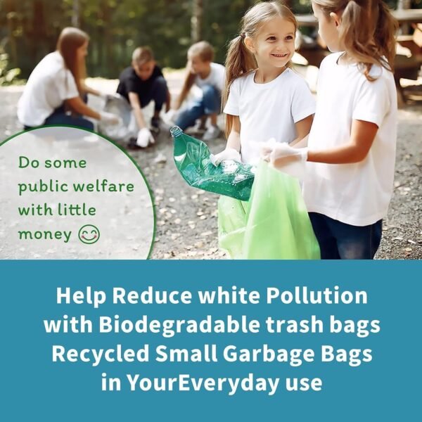 Biodegradable Trash Bags - 13 Gallon Durable Garbage Bag [100 Count], Perfect for Tall Trash Cans Green Thicken Recycling Bin Bags for Kitchen, Bathroom, Camping, Office, Car - Image 3