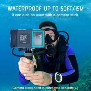 Universal Waterproof Case – IP68 Diving Case with Lanyard for iPhone Galaxy Huawei Moto All Series (Blue, Universal)