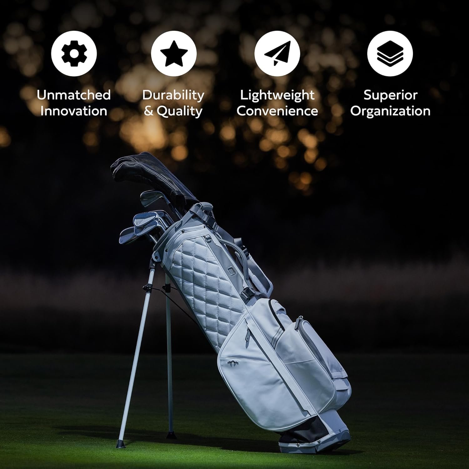 Sun Mountain 2025 Matchplay Stand Bag - Durable Golf Stand Bag with a Four-Way Top and Ergonomic X-Fit Dual Strap Handle for Convenience - Lightweight with Nine Pockets for Storage - Image 3