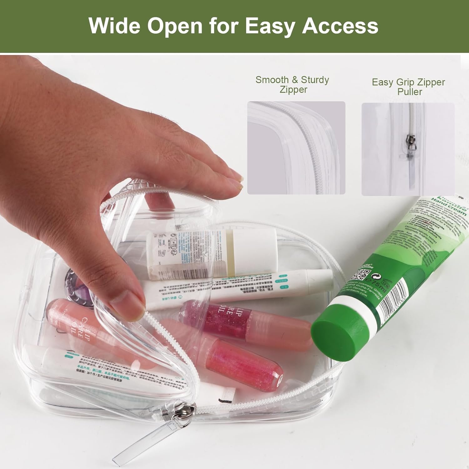 3 Packing Cubes Quart Size Travel Bag Tsa Approved Clear Toiletry Bag Small European International Must Haves Long Flight Airplane Essentials for Flying Toiletries Liquids Accessories Men Women - Image 3