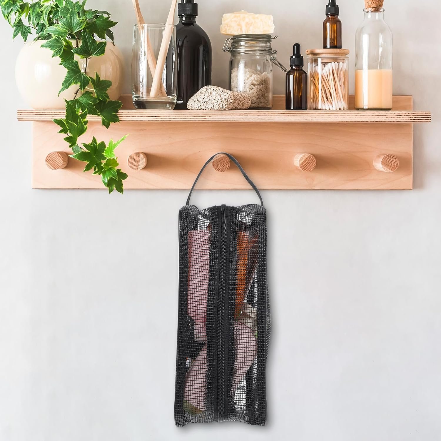 Gym Shower Bag Mesh Shower Bags for Men Women, Mesh Zipper Pouch Bags Toiletry Bathroom Caddy Portable Wash Bag Toiletry Organizer Tote for Portable Travel Bathroom Gym Camping Dorm Room - Image 7