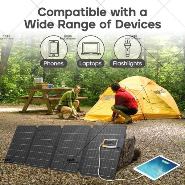 E-LiPower Portable Solar Panel 36W | 26% High-Efficiency Foldable Solar Panels with USB QC and PD Quick Charge for Camping, Hiking, Outdoor Trip, Compatible with Phones, Ipad & Tablets - Image 3